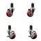 Service Caster 3'' SS Red Poly Wheel Swivel 1-5/8'' Expanding Stem Caster Set 2 Brakes, 4PK SCC-SSEX20S314-PPUB-RED-2-TLB-2-158 - alternate 1